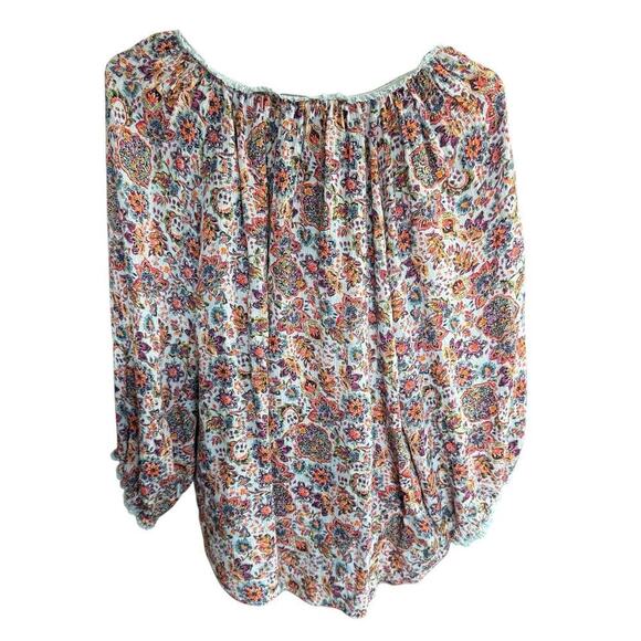 Democracy Top Women's Floral Blouse 2XL Comfort Relaxed Oversized Bohemian Boho - Picture 4 of 9